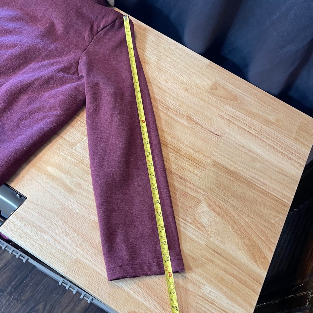 Eddie Bauer Womens XL Sherpa Lined Open Front Cardigan Jacket Burgundy - Picture 7 of 8